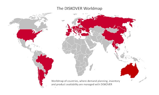 DISKOVER Worldmap DISKOVER Installationen weltweit