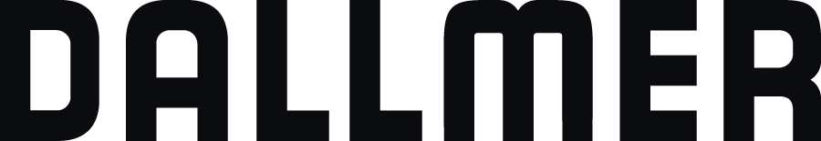 DALLMER logo wordmark in dark letters on a black background.